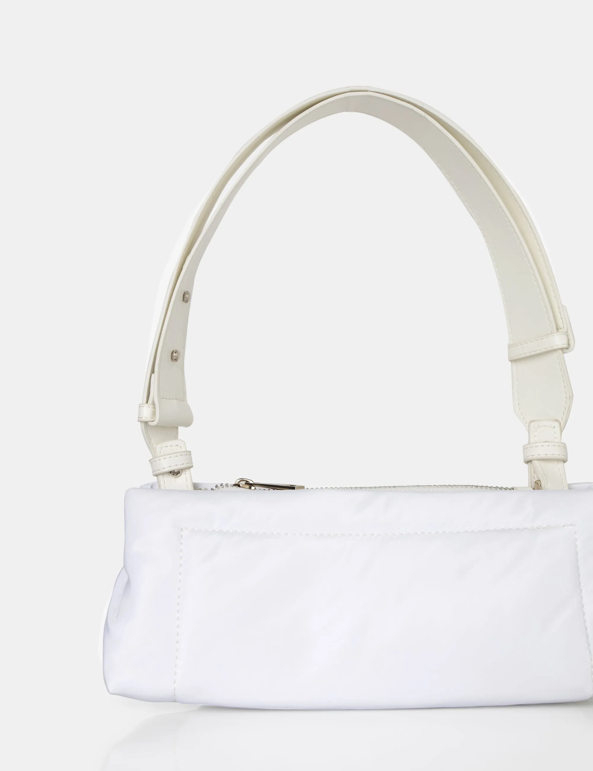 The Ludo White Nylon Elongated Shoulder Bag sold by Public Desire product image thumbnail 3