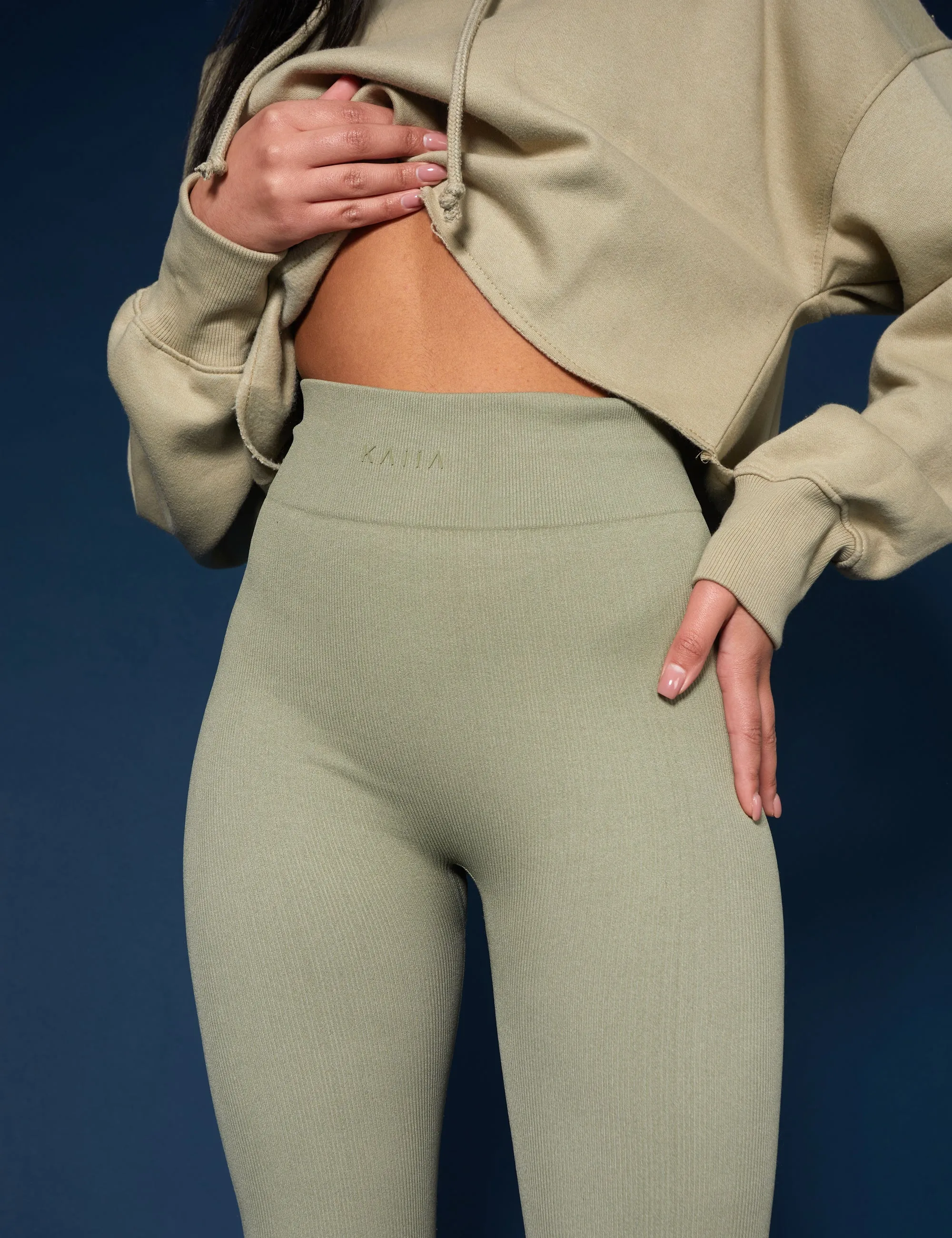 Oversized Cropped Light Khaki Sweat Hoodie sold by Public Desire product image thumbnail 5