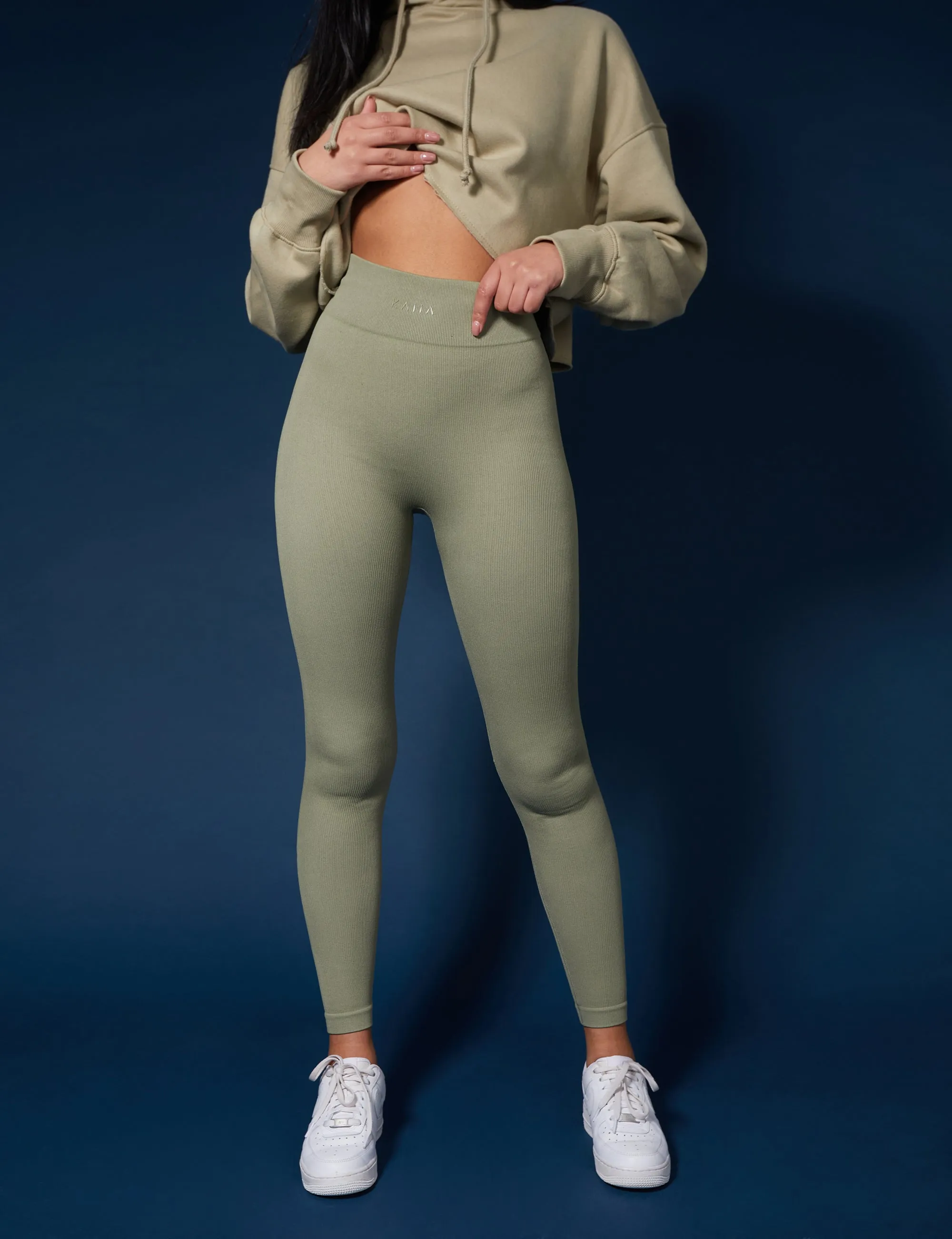 Oversized Cropped Light Khaki Sweat Hoodie sold by Public Desire product image thumbnail 4