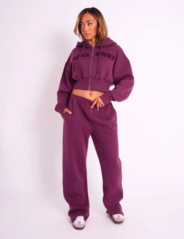 Kaiia Wide Leg Jogger Maroon sold by Public Desire
