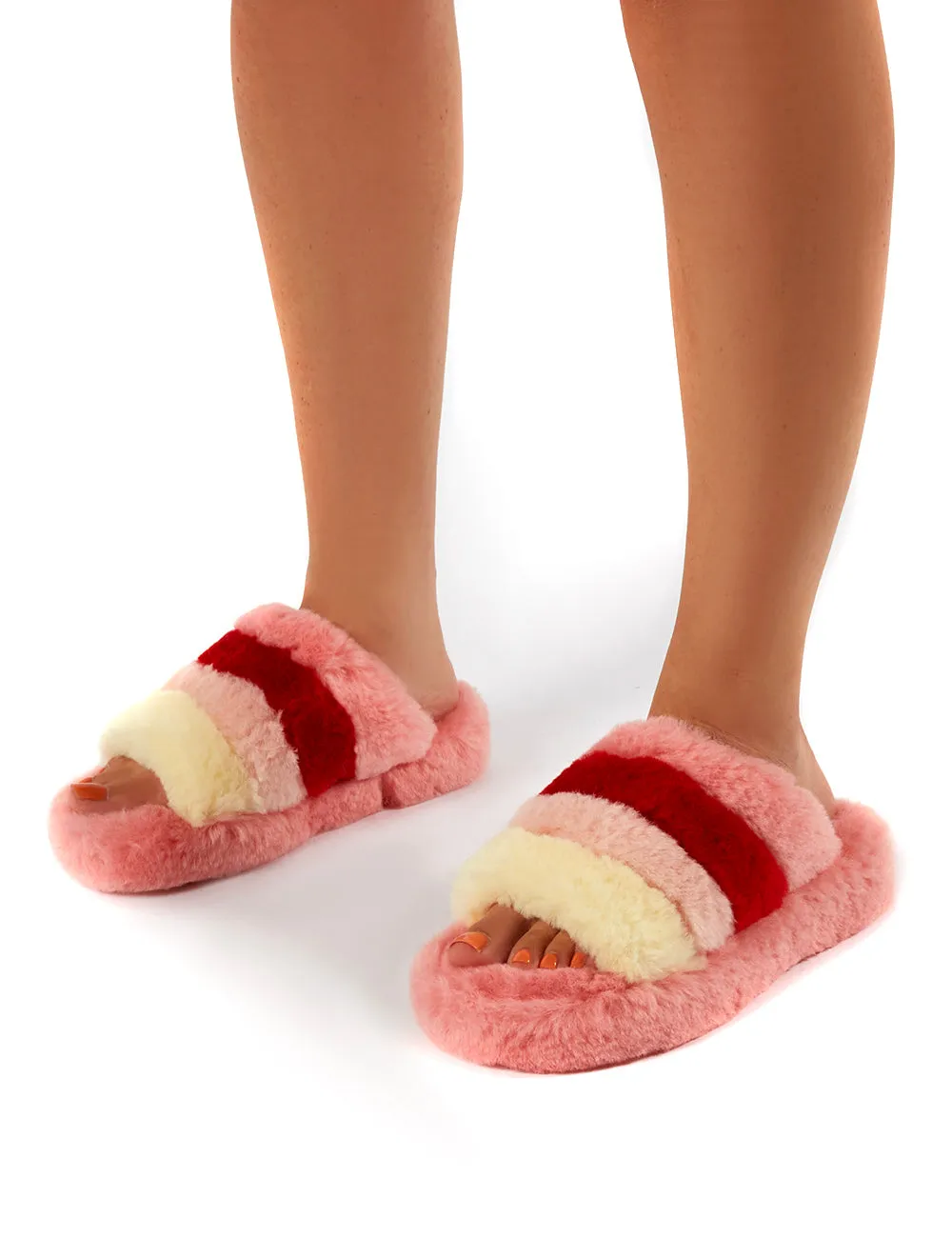 Sleepy Pink Fluffy Sliders Faux Fur Slippers sold by Public Desire product image thumbnail 3