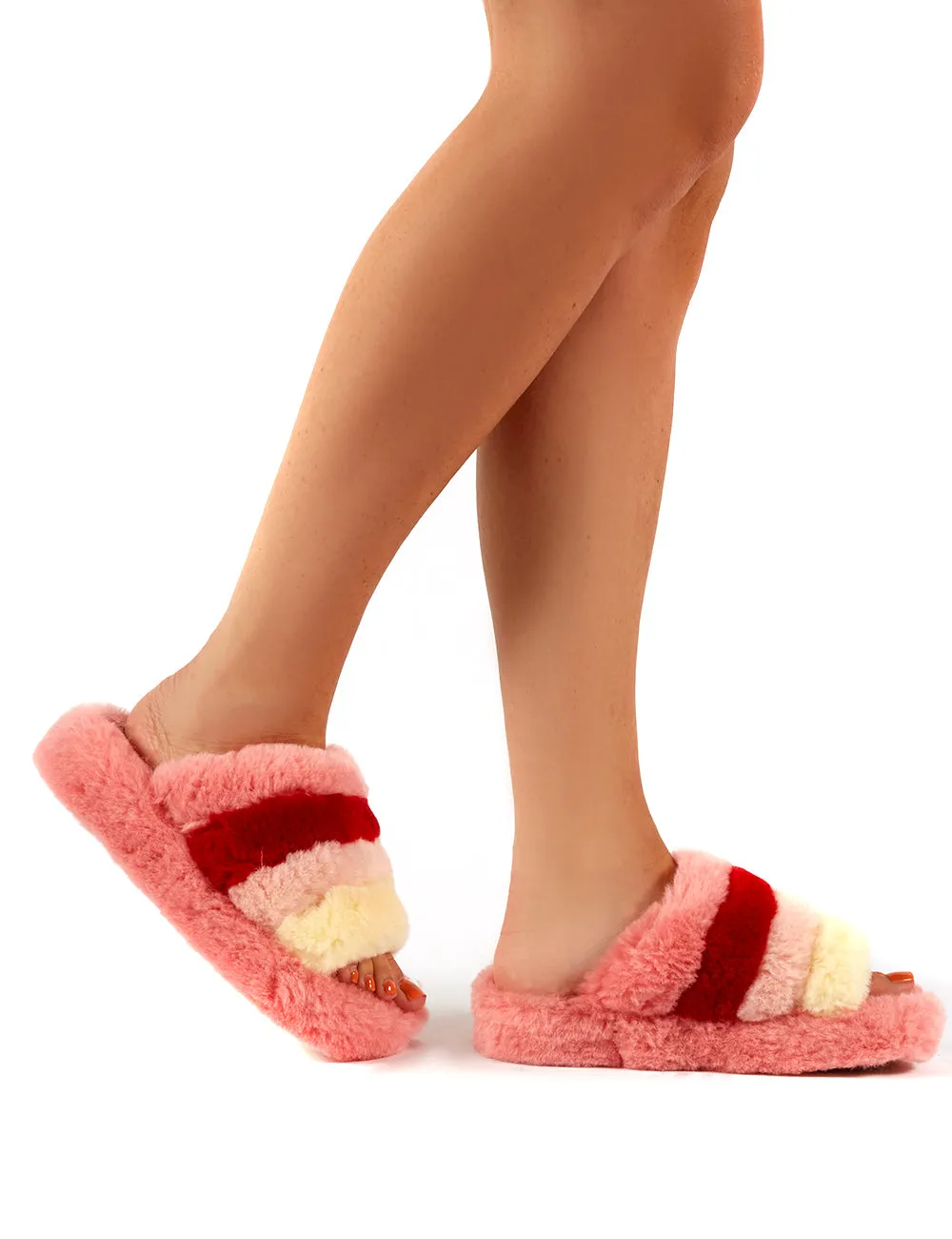 Sleepy Pink Fluffy Sliders Faux Fur Slippers sold by Public Desire product image thumbnail 4