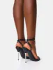 Monster Jam Black Metal Detail Barely There Round Toe Stiletto Heels sold by Public Desire