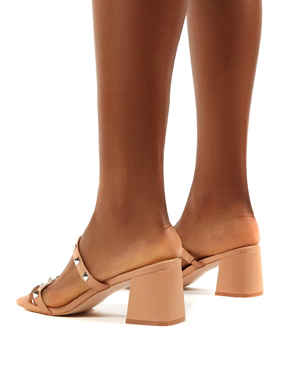 Forever Nude Square Toe Studded Strap PU Block Heel Mule Sandals sold by Public Desire product image thumbnail 2