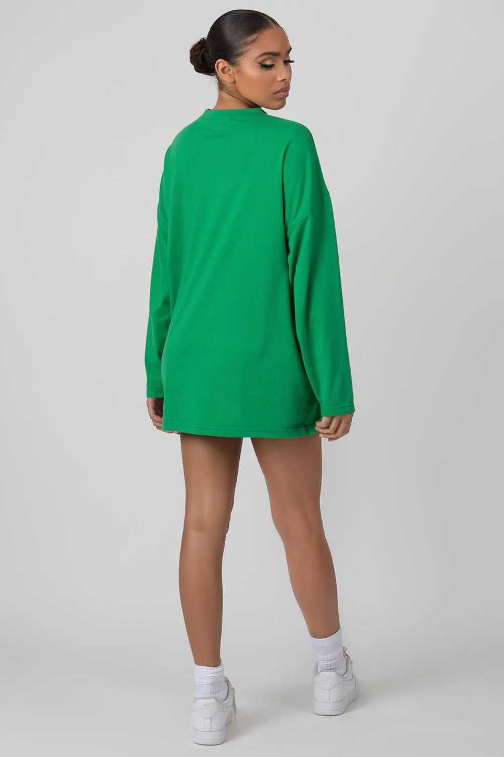 Long Sleeve Oversized T Shirt Green sold by Public Desire product image thumbnail 4