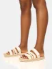 Coral Nude Rope Detail Flat Sandal sold by Public Desire