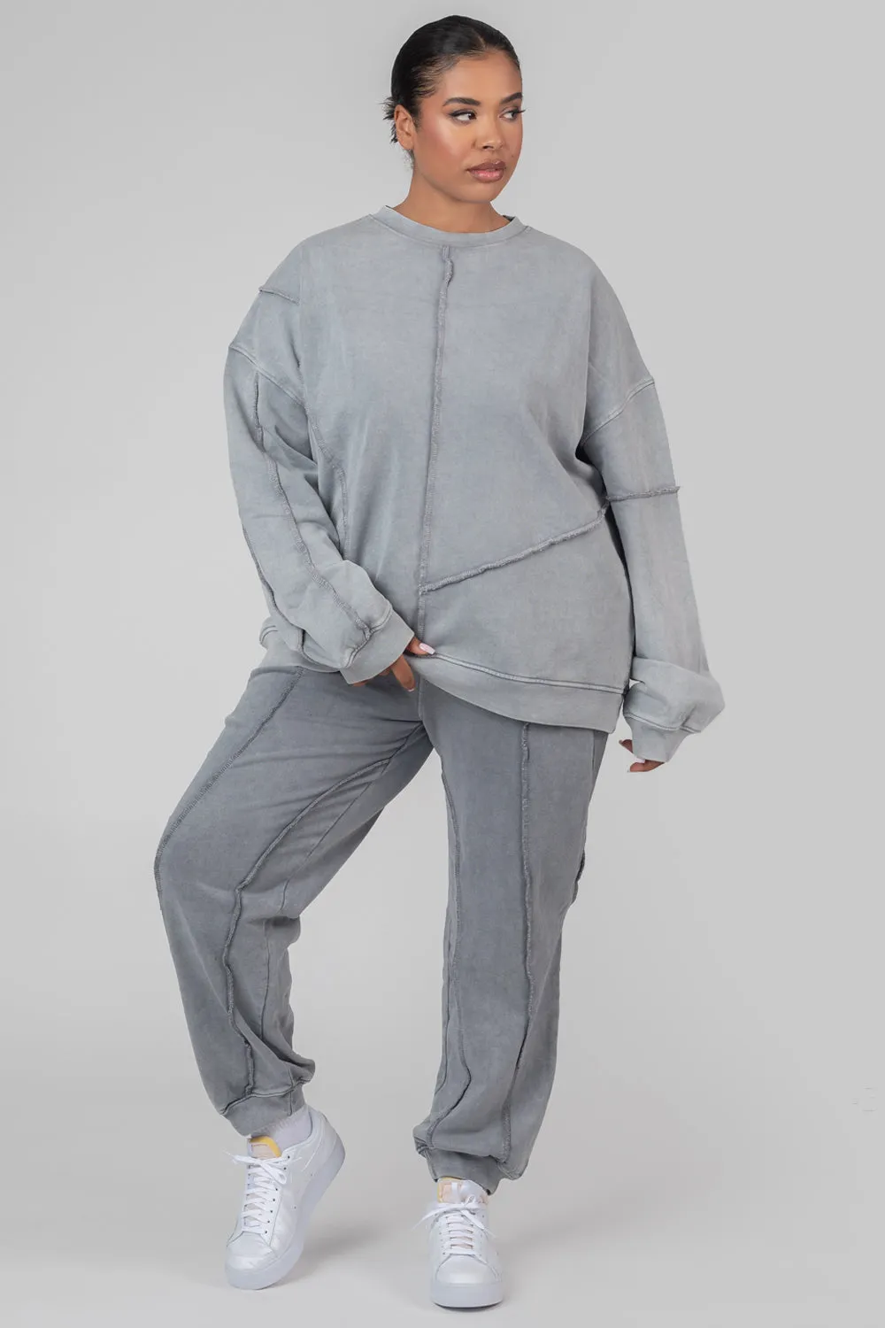 Curve Oversized Raw Edge Sweatshirt Acid Wash sold by Public Desire product image thumbnail 2