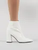 Hollie Pointed Toe Ankle Boots in White Croc sold by Public Desire