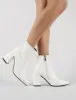 Hollie Pointed Toe Ankle Boots in White Croc sold by Public Desire
