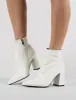 Hollie Pointed Toe Ankle Boots in White Croc sold by Public Desire