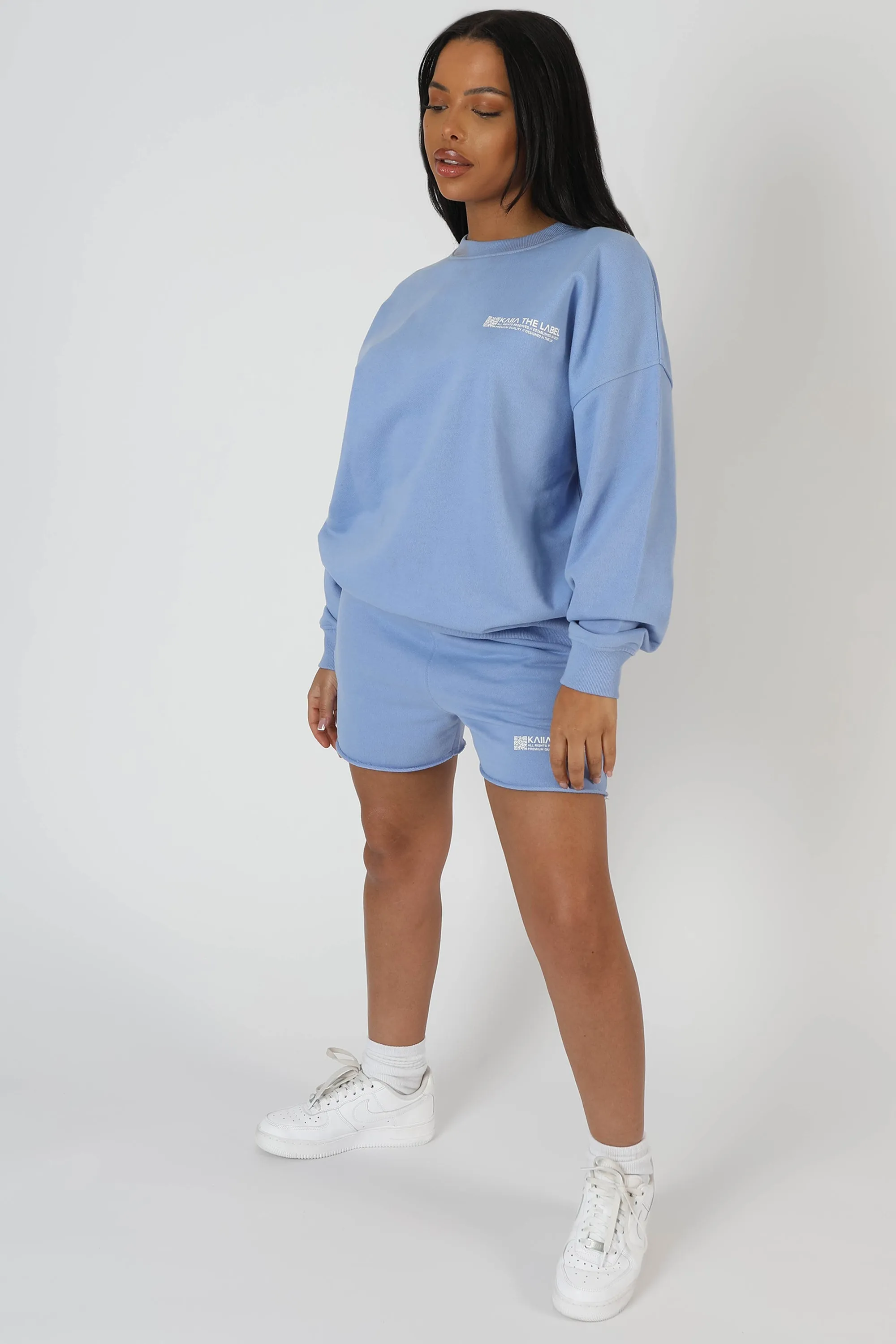 Graphic Qr Code Oversized Sweatshirt Bluebell sold by Public Desire product image thumbnail 4