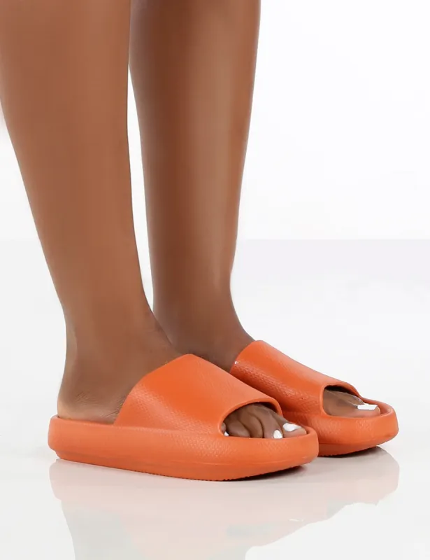 Flex Orange Rubber Flat Sliders sold by Public Desire