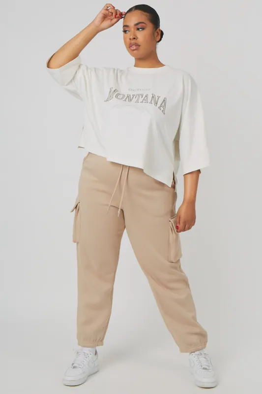 Curve Cargo Joggers Light Taupe sold by Public Desire