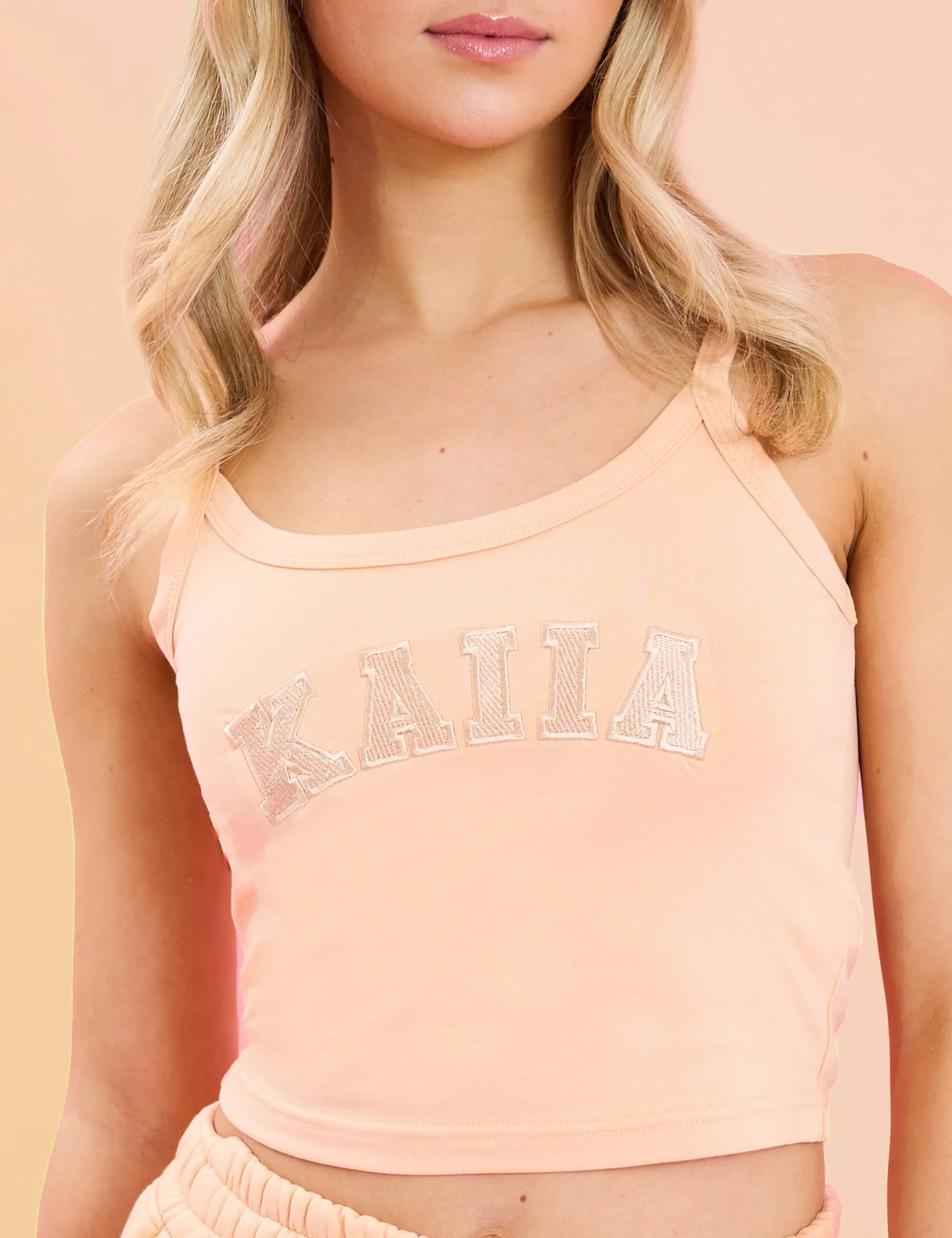 Kaiia Logo Cami Vest Top Peach sold by Public Desire product image thumbnail 2