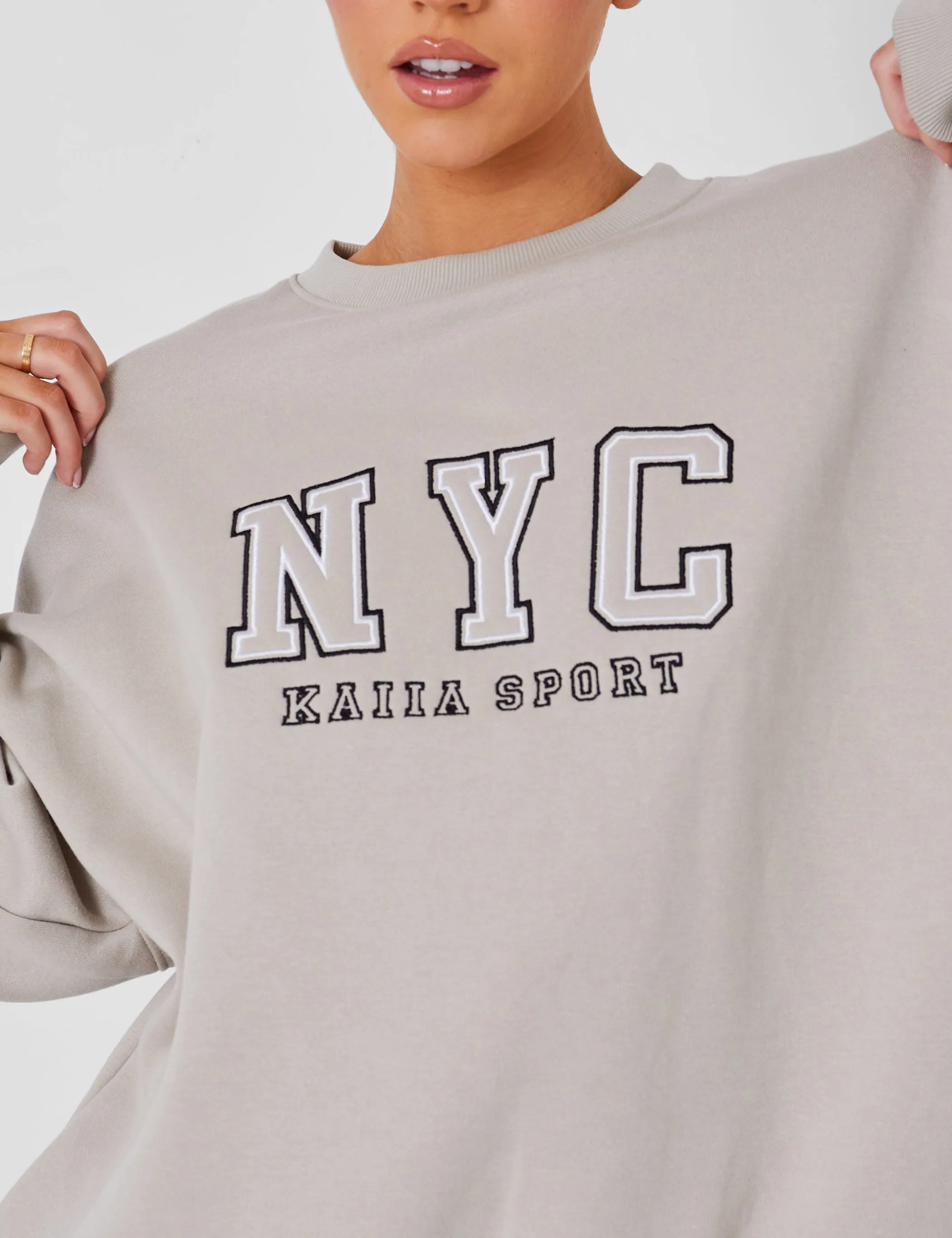 Kaiia Nyc Oversized Sweatshirt Stone sold by Public Desire product image thumbnail 4