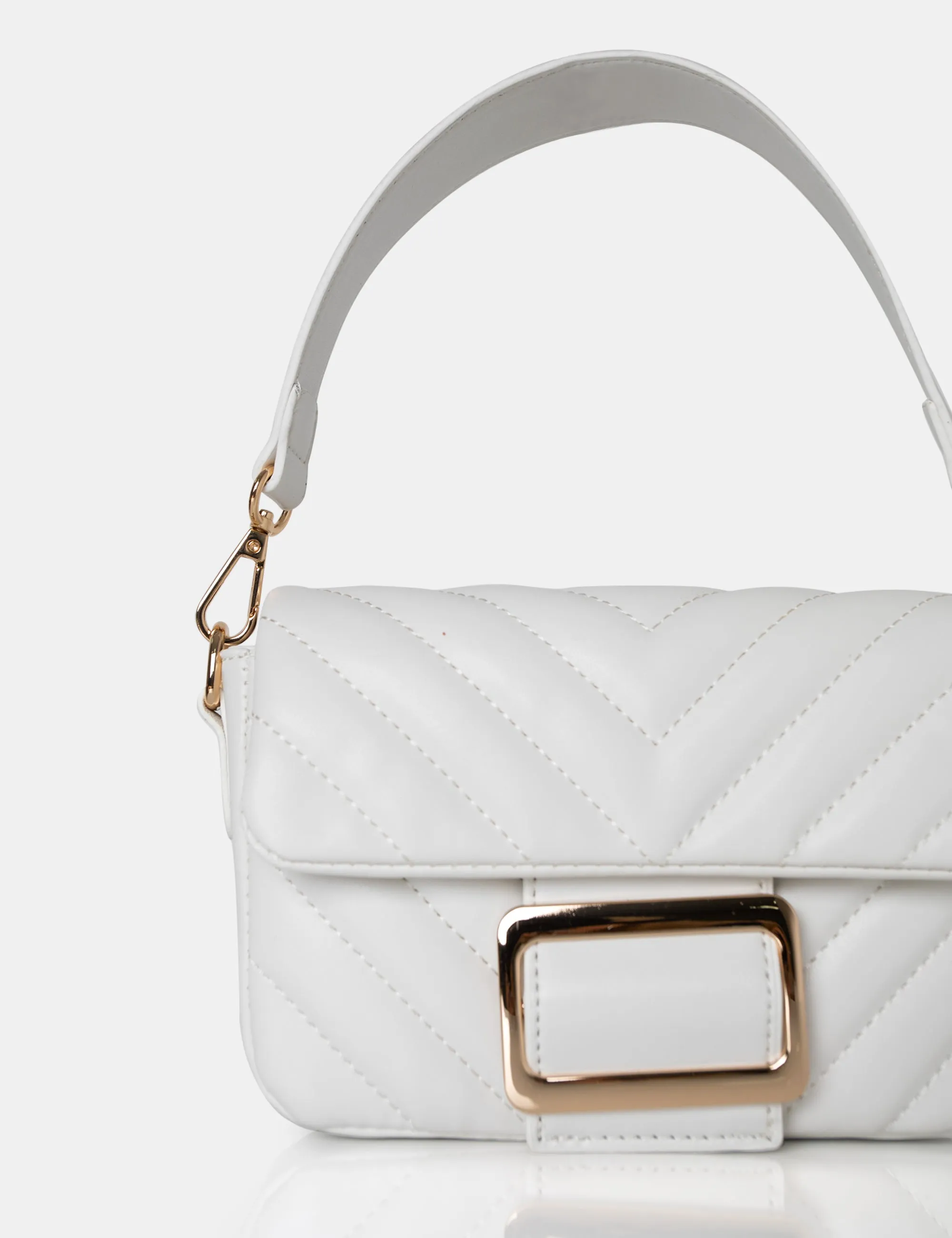 The Harlow White Quilted Buckled Grab Bag sold by Public Desire product image thumbnail 2