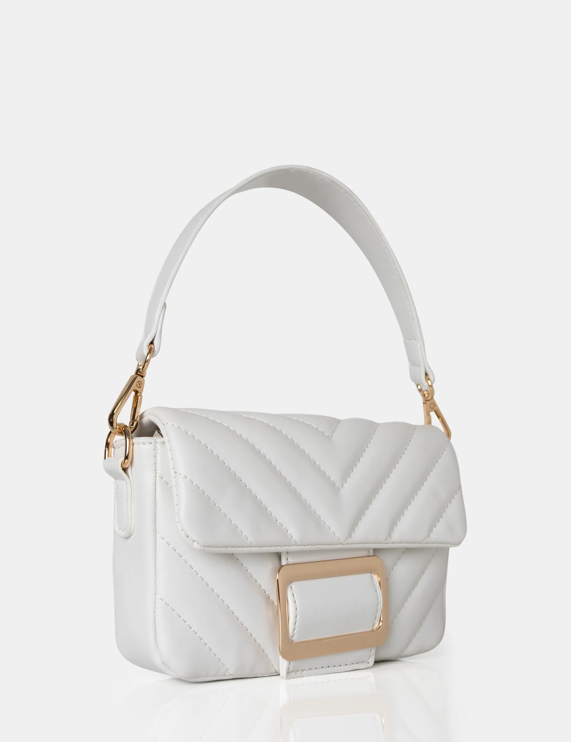The Harlow White Quilted Buckled Grab Bag sold by Public Desire product image thumbnail 3