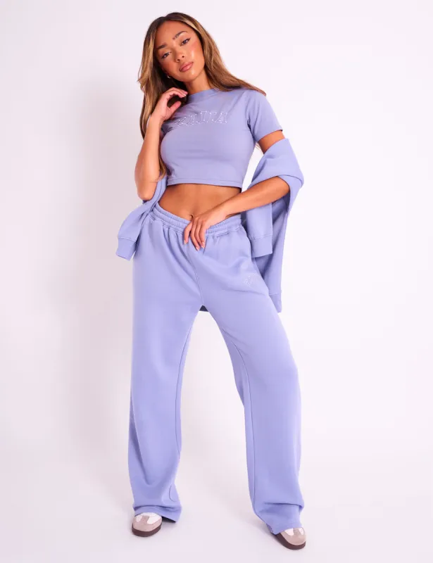 Kaiia Logo Wide Joggers Ultra Violet sold by Public Desire
