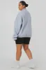Curve Oversized Half Zip Pullover Pocket Front Sweatshirt Grey Marl sold by Public Desire