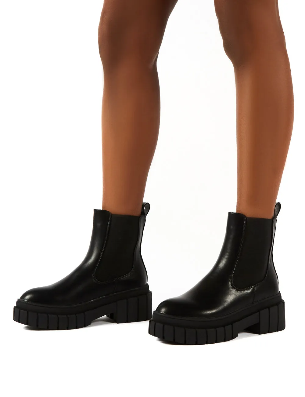 Zenya Black Chunky Sole Ankle Boots sold by Public Desire