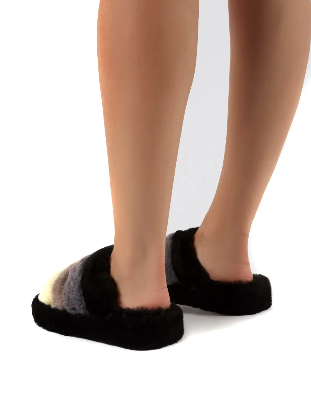 Sleepy Black Fluffy Sliders Faux Fur Slippers sold by Public Desire product image thumbnail 2