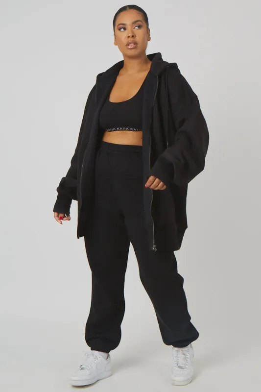 Curve Oversized Zip Through Hoodie Black sold by Public Desire