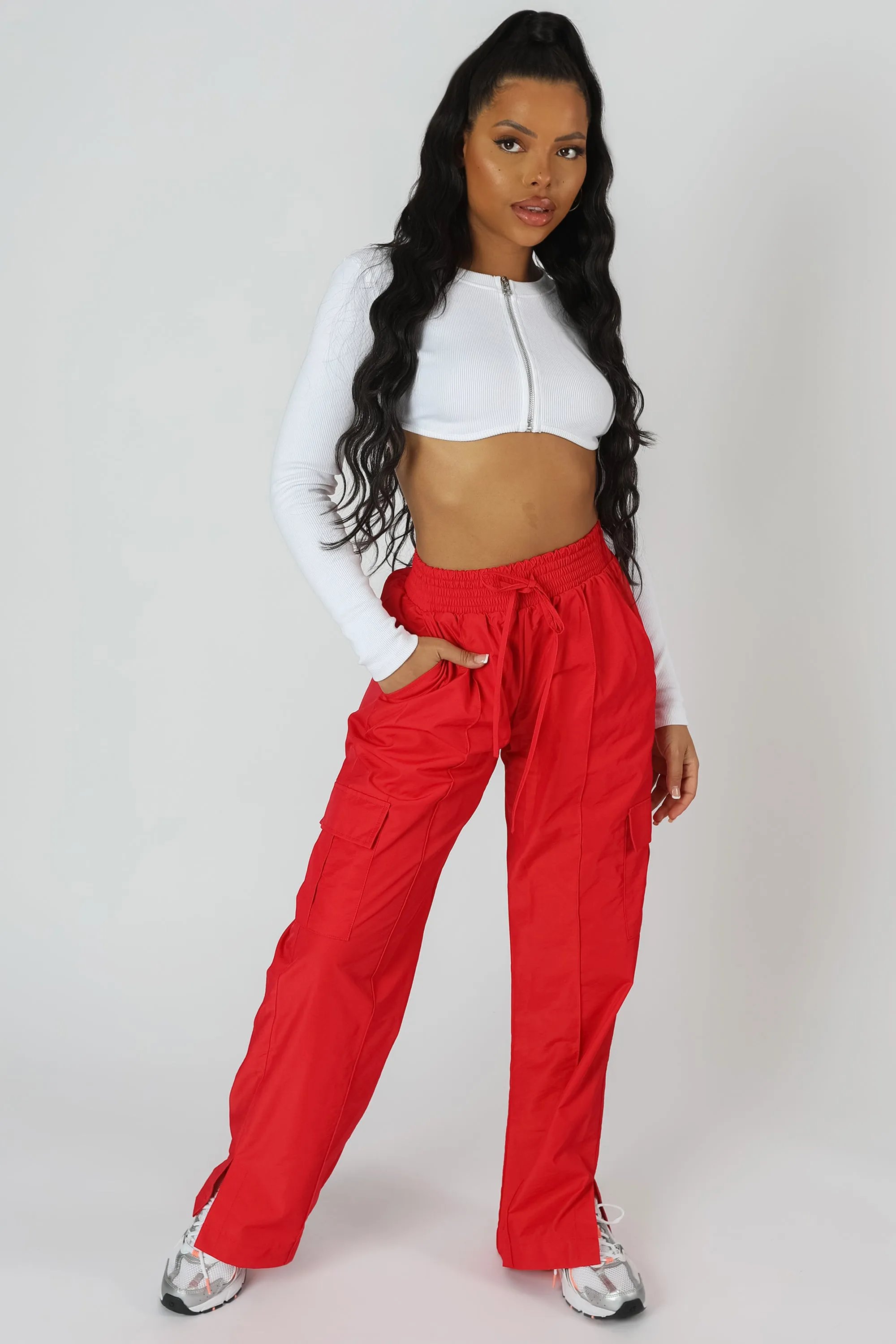 Zip Through Underbust Ribbed Top White sold by Public Desire product image thumbnail 2