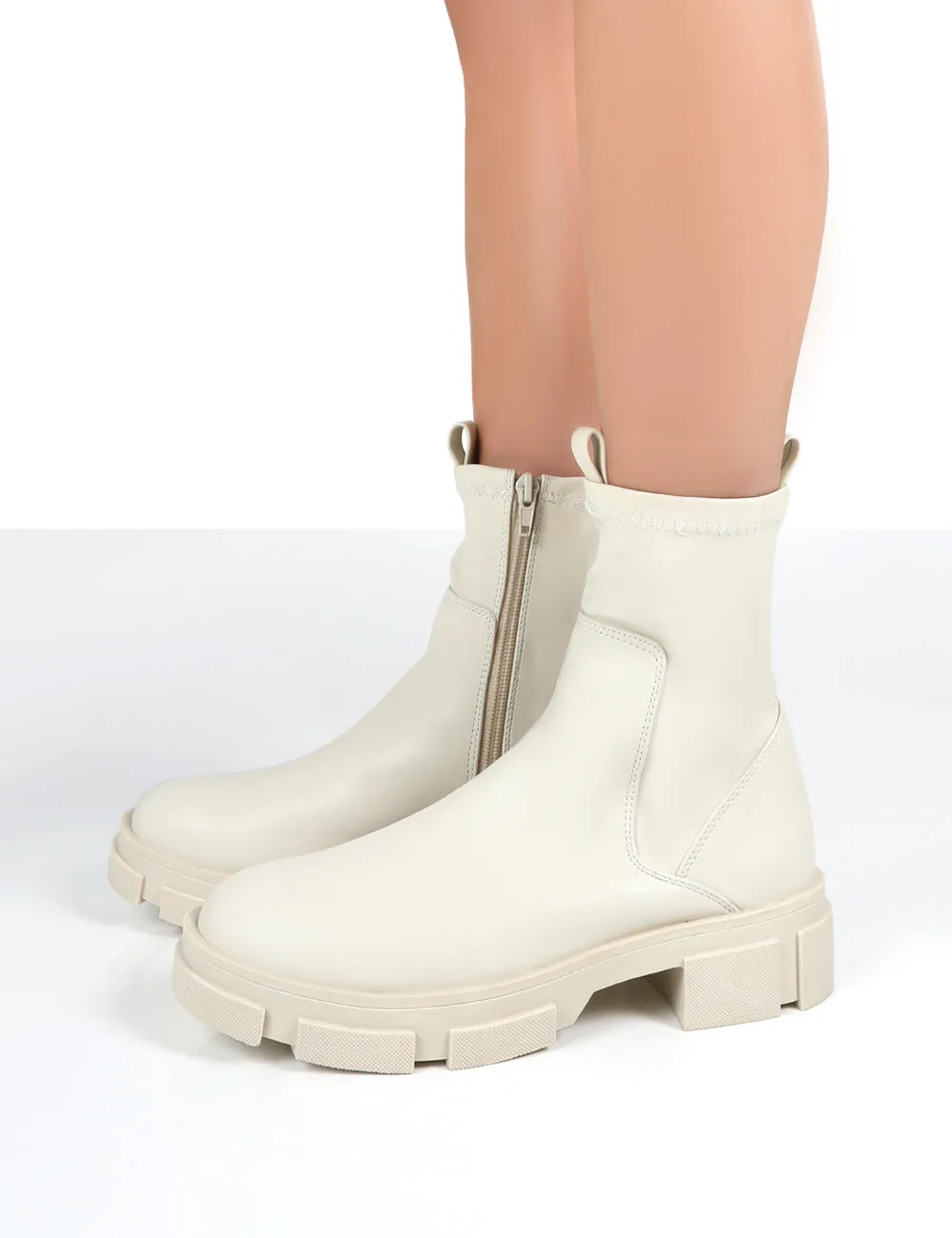 Treat White Drench Chunky Ankle Boots sold by Public Desire product image thumbnail 3