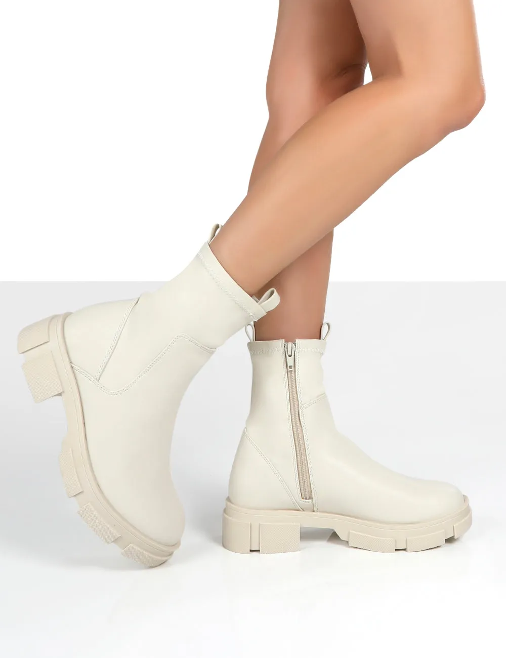 Treat White Drench Chunky Ankle Boots sold by Public Desire product image thumbnail 4