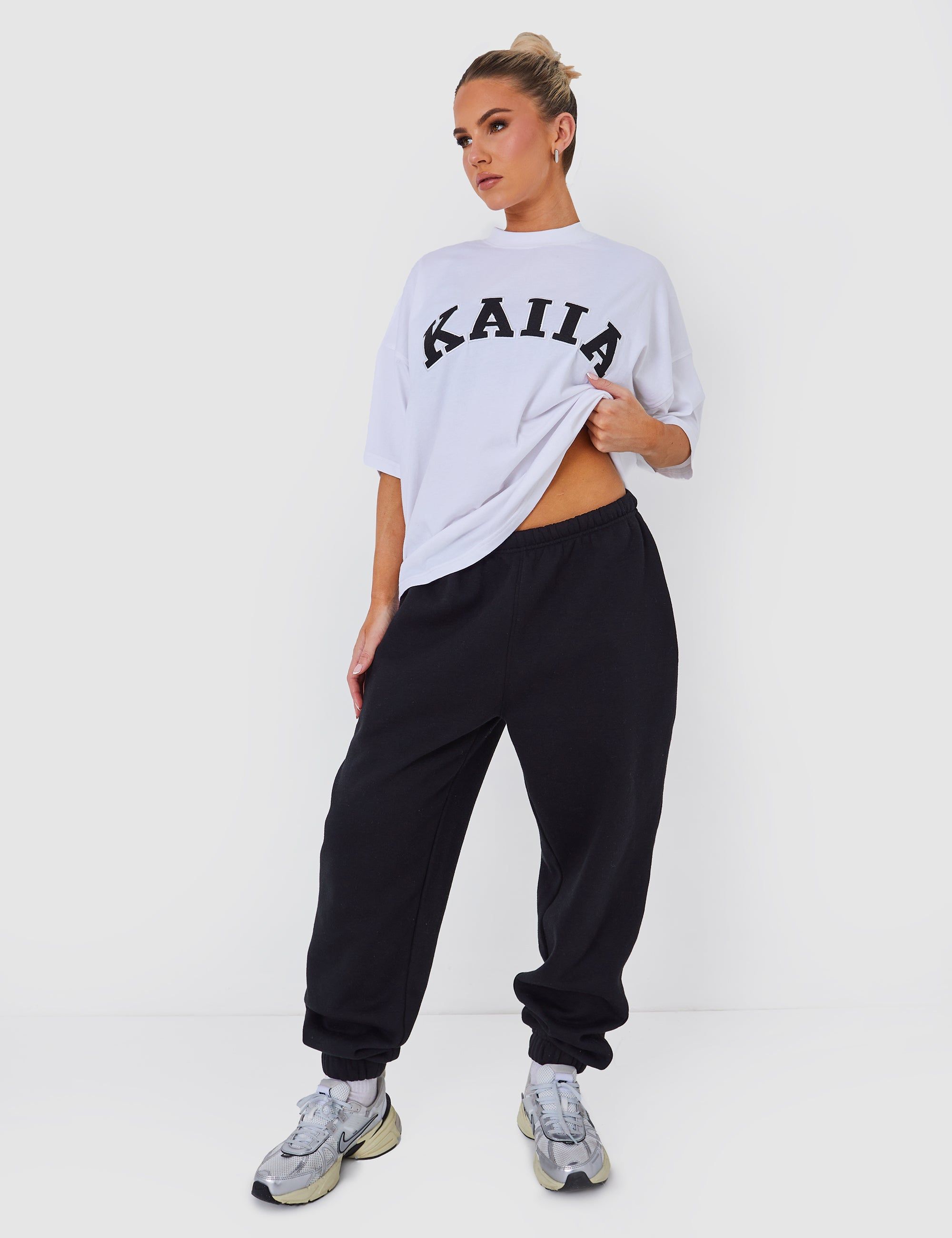 Kaiia Oversized T-shirt in White & Black sold by Public Desire product image thumbnail 2