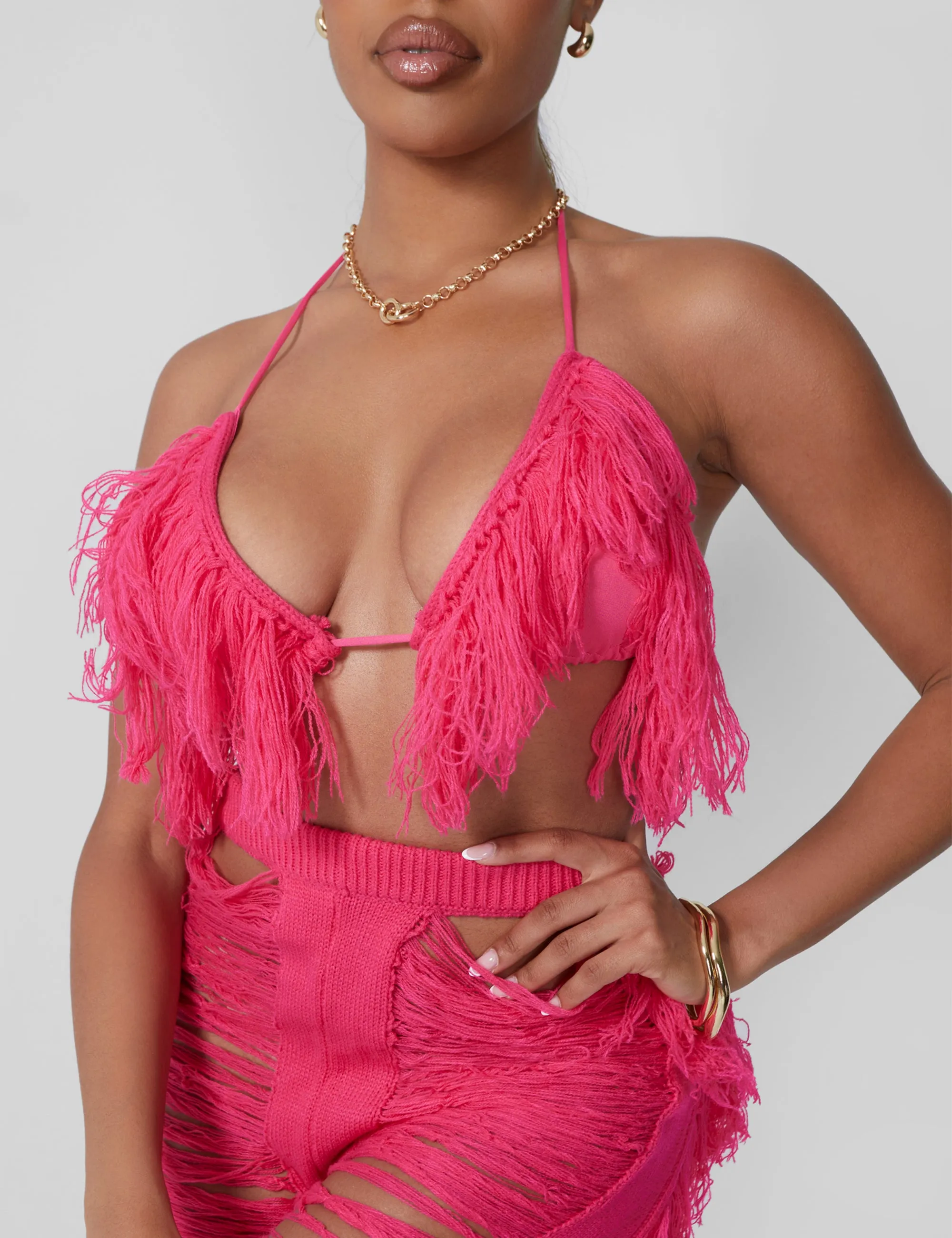 Fringe Trousers Hot Pink sold by Public Desire product image thumbnail 5