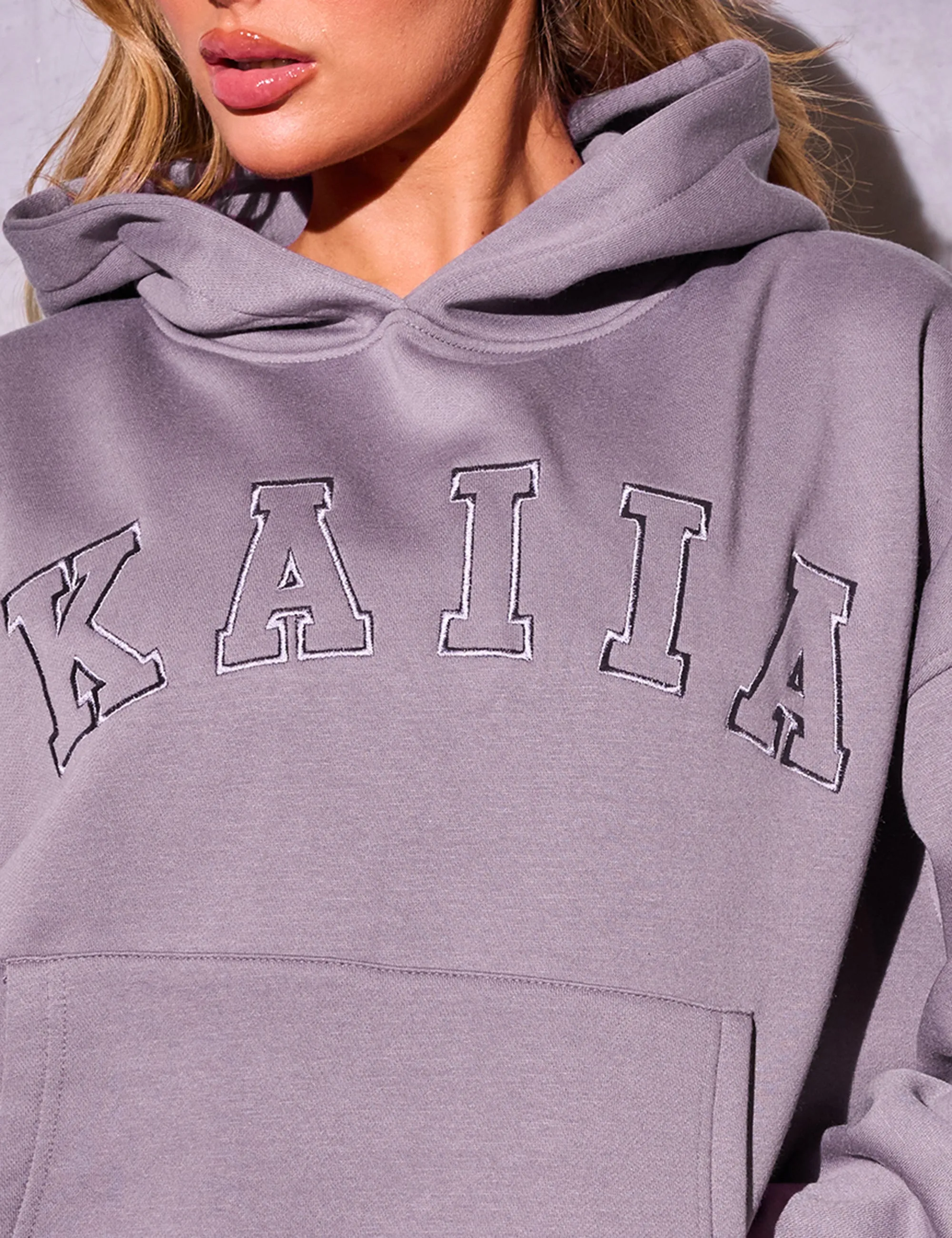 Kaiia Slogan Logo Oversized Hoodie Mauve sold by Public Desire product image thumbnail 2