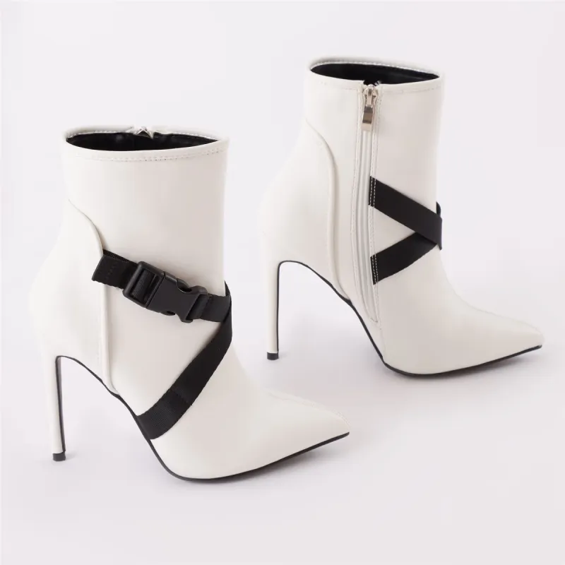 Obsessin' Sports Ankle Boots in White sold by Public Desire