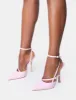 Idol Pink Patent Buckle Strappy Detail Stiletto Court High Heels sold by Public Desire