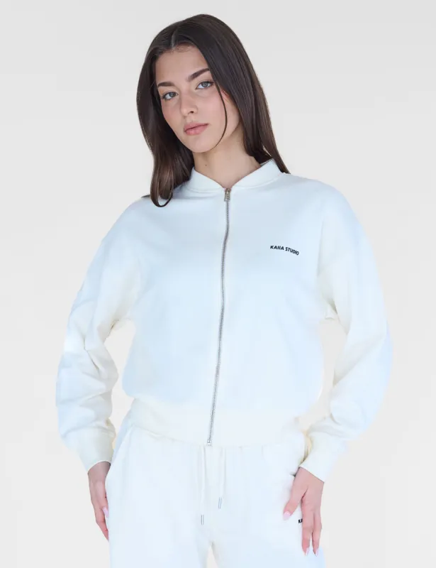 Kaiia Studio Zip Up Sweatshirt Ecru sold by Public Desire