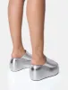 Blue Moon Silver Metallic Chunky Platform Wedge Sandals sold by Public Desire