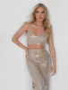 Sequin Bralet Crop Top Nude sold by Public Desire
