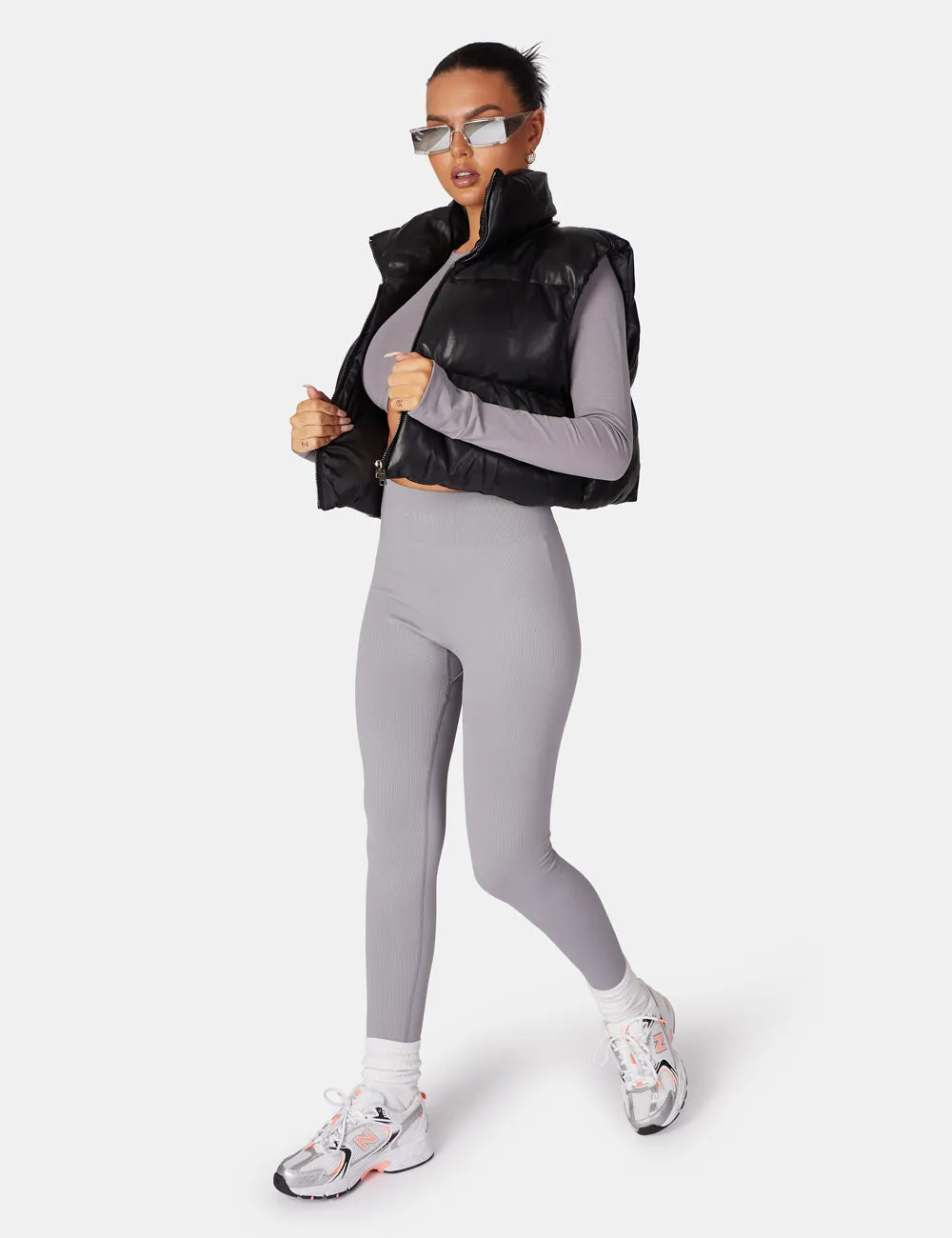 Long Sleeve Underbust Top Dark Grey sold by Public Desire product image thumbnail 3