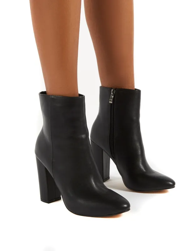 Presley Ankle Boots in Black PU sold by Public Desire