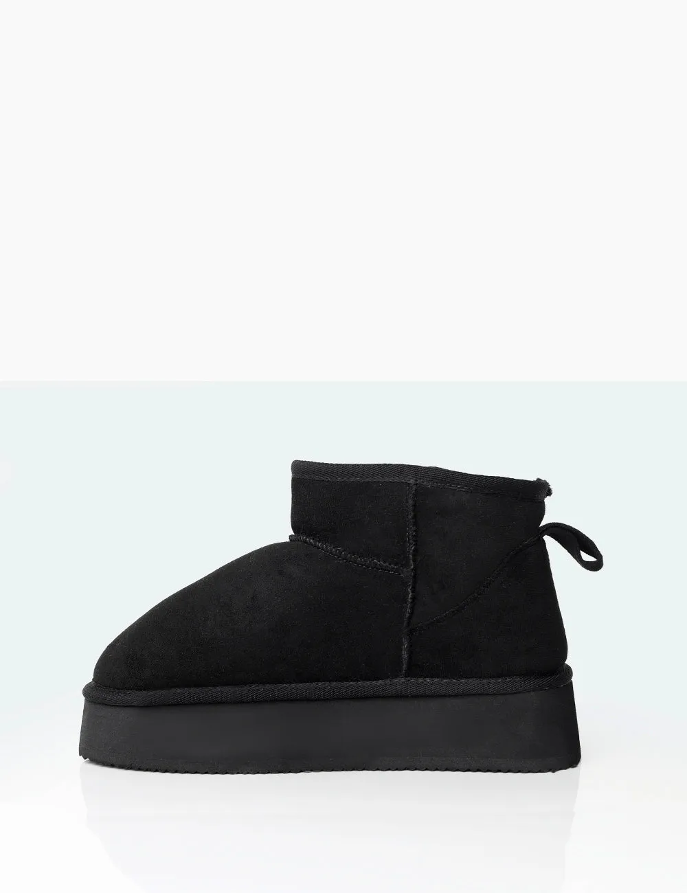 Theo Black Faux Suede Ultra Mini Ankle Platform Boots sold by Public Desire product image thumbnail 3