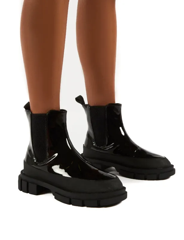 Fae Black Patent Ankle Boots sold by Public Desire