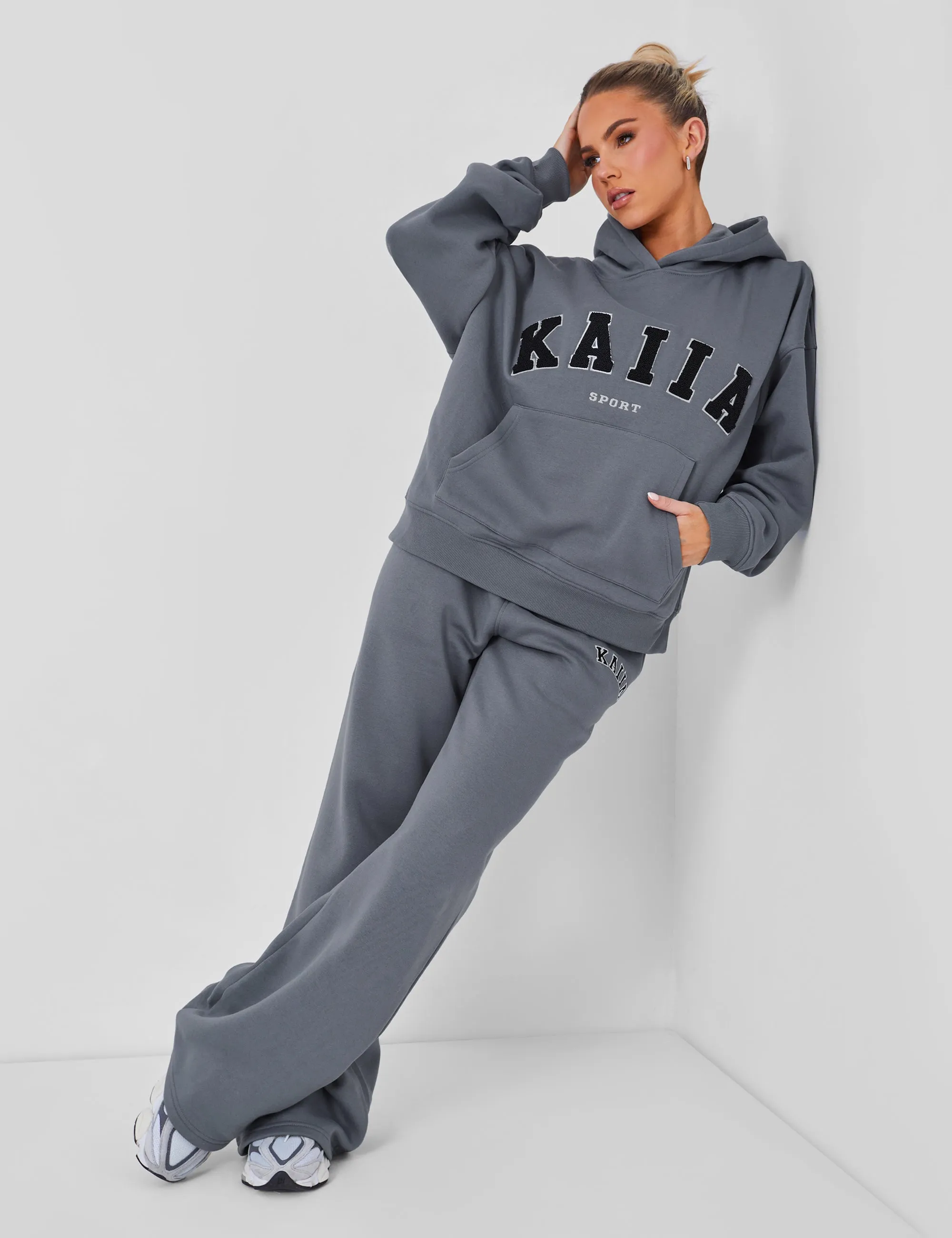 Kaiia Wide Leg Sweat Pants in Charcoal Grey sold by Public Desire product image thumbnail 2