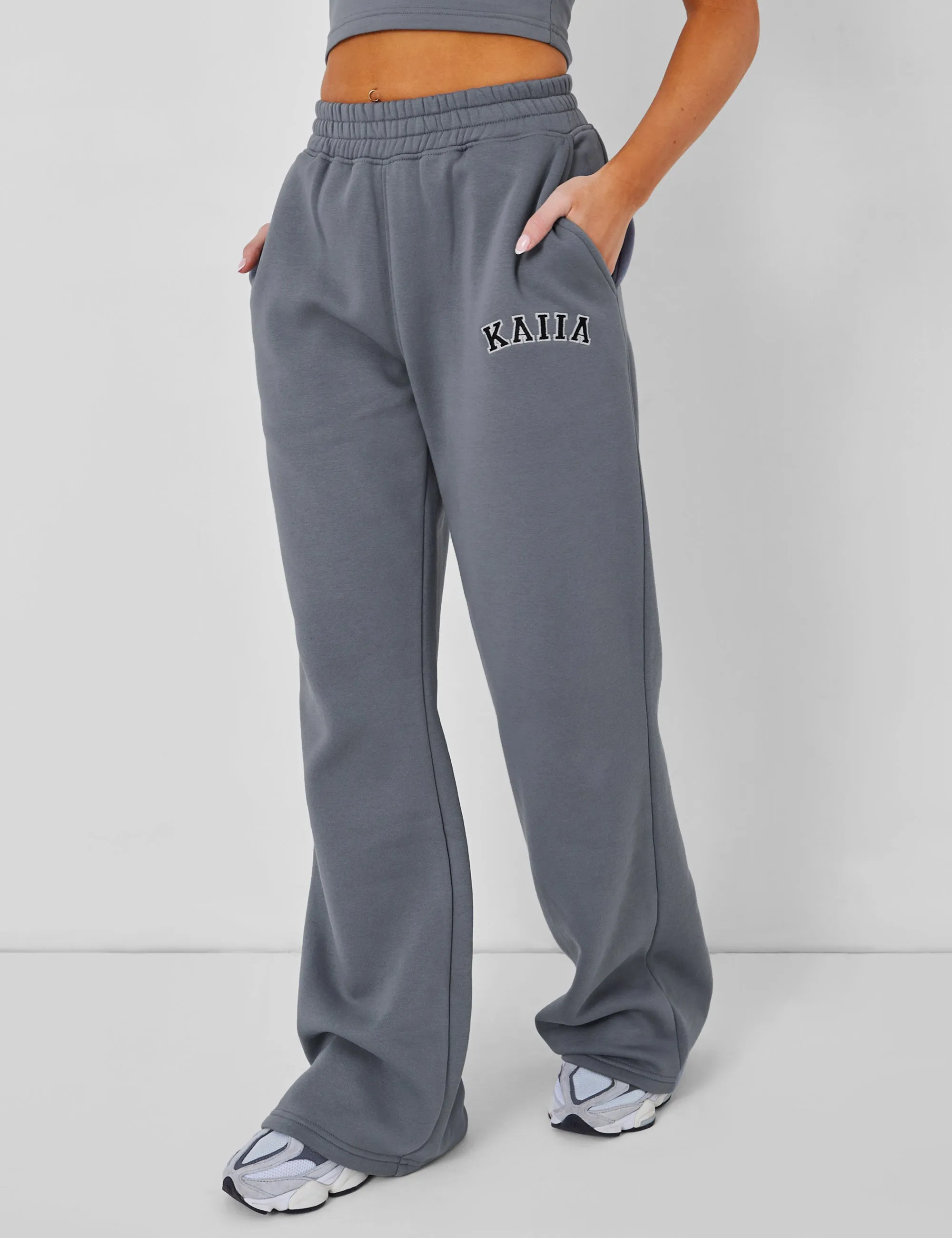 Kaiia Wide Leg Sweat Pants in Charcoal Grey sold by Public Desire product image thumbnail 4