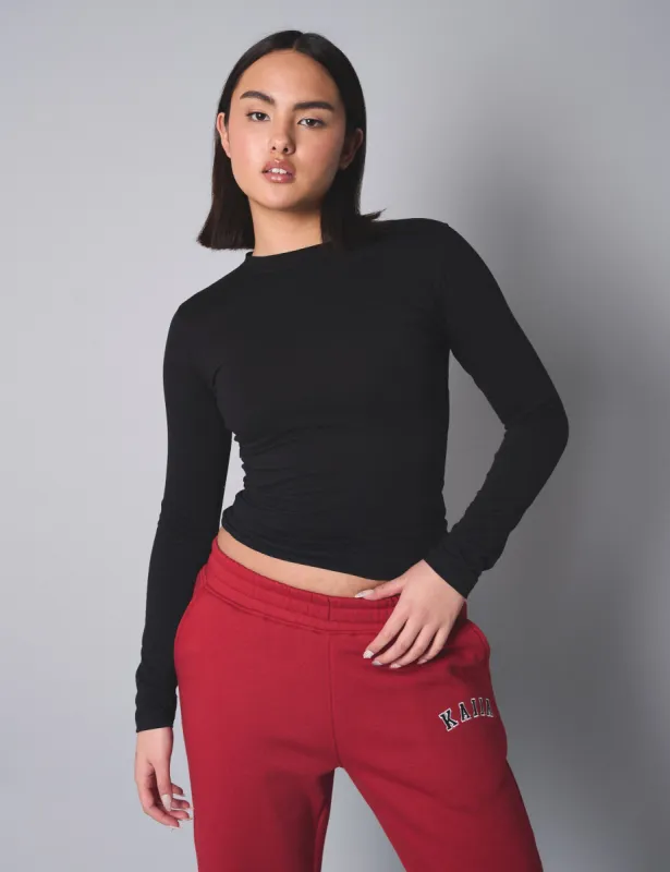 Slim Fit T-shirt With Long Sleeves Black sold by Public Desire