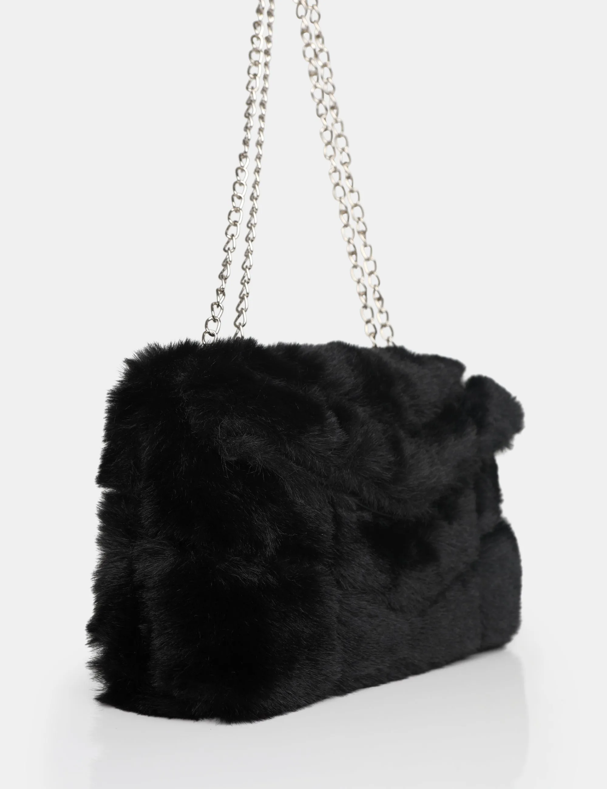 The Marshmallow Black Faux Fur Shoulder Bag sold by Public Desire product image thumbnail 2