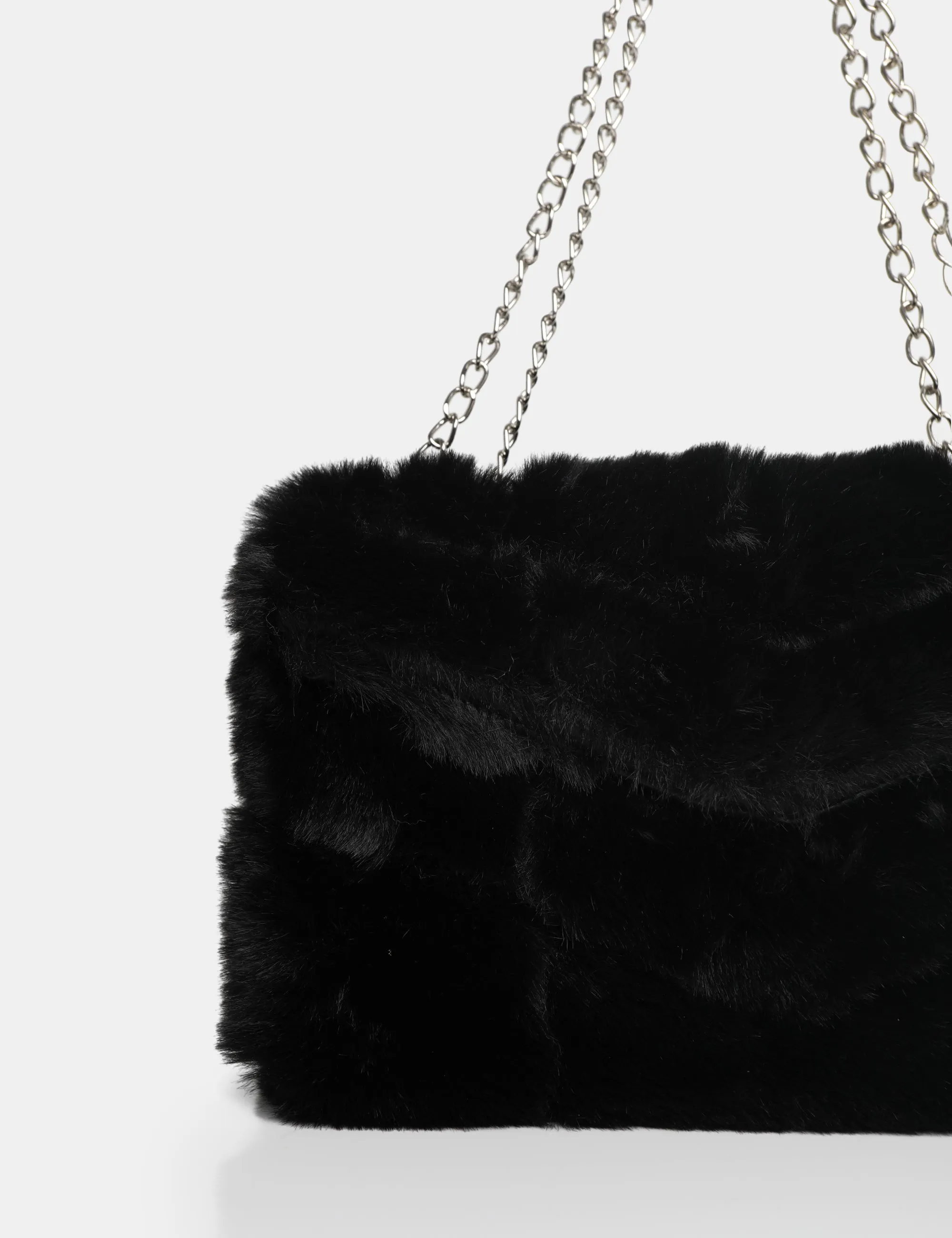The Marshmallow Black Faux Fur Shoulder Bag sold by Public Desire product image thumbnail 3