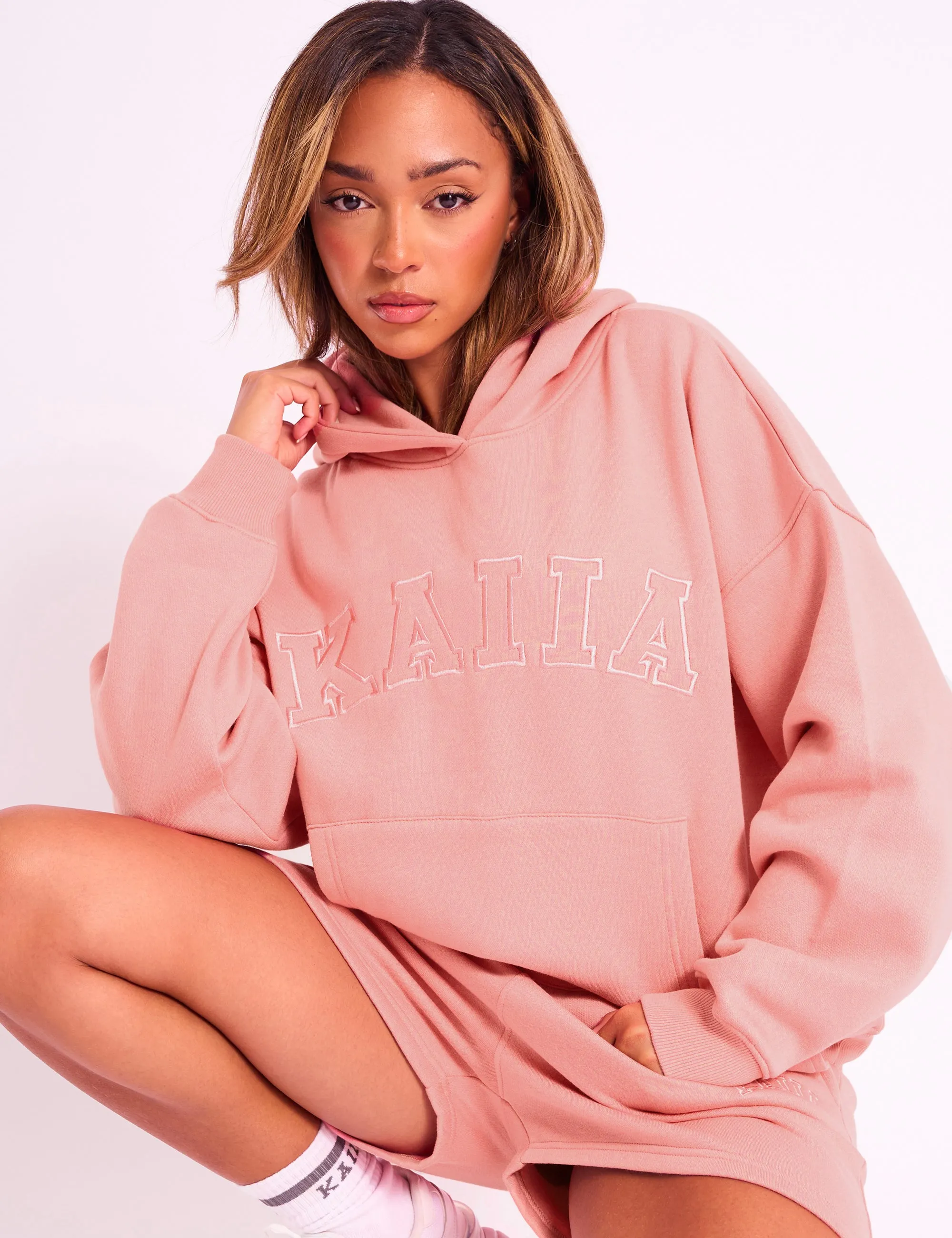 Kaiia Slogan Oversized Hoodie Coral sold by Public Desire product image thumbnail 2