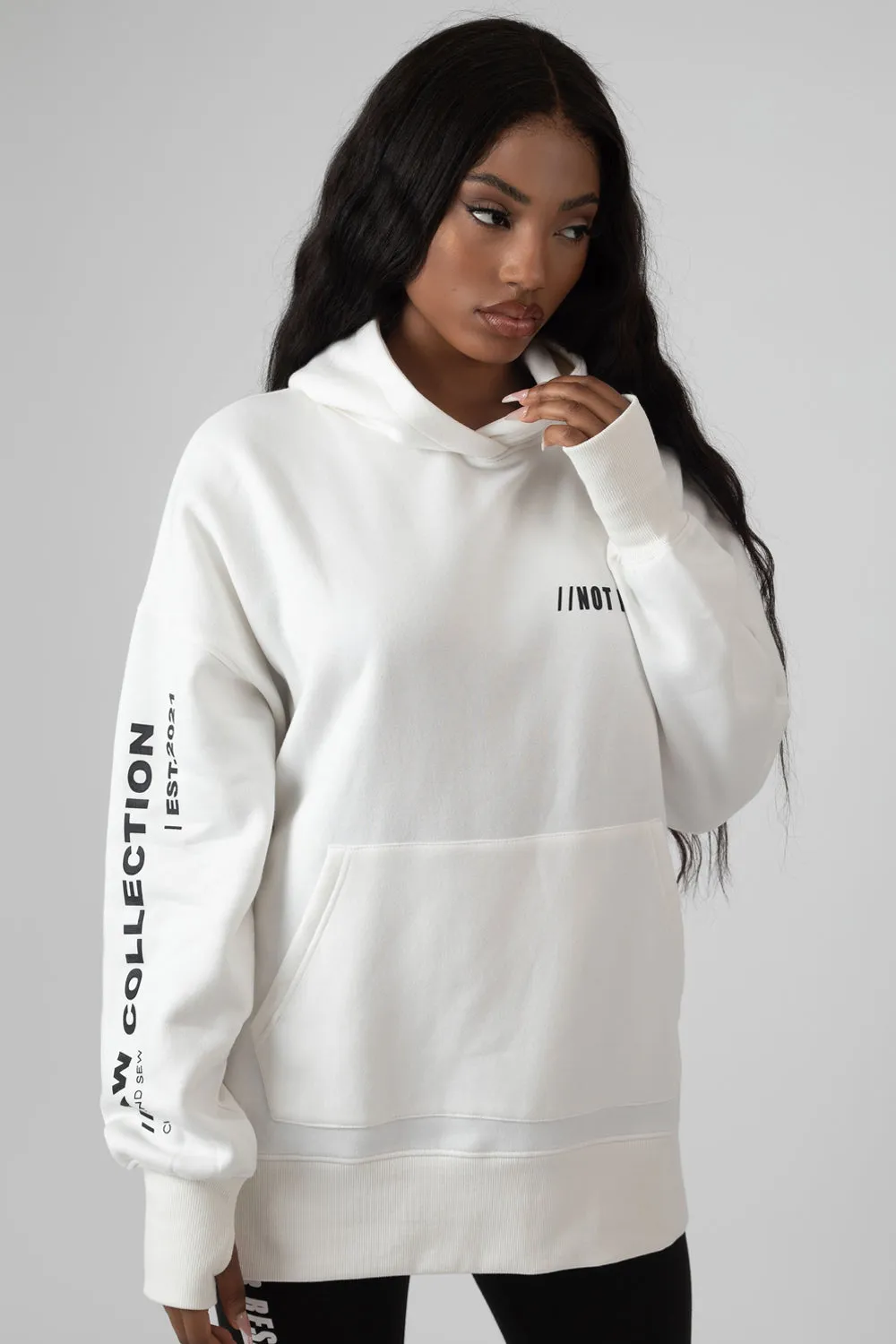 Oversized Text Hoody Ecru sold by Public Desire product image thumbnail 3