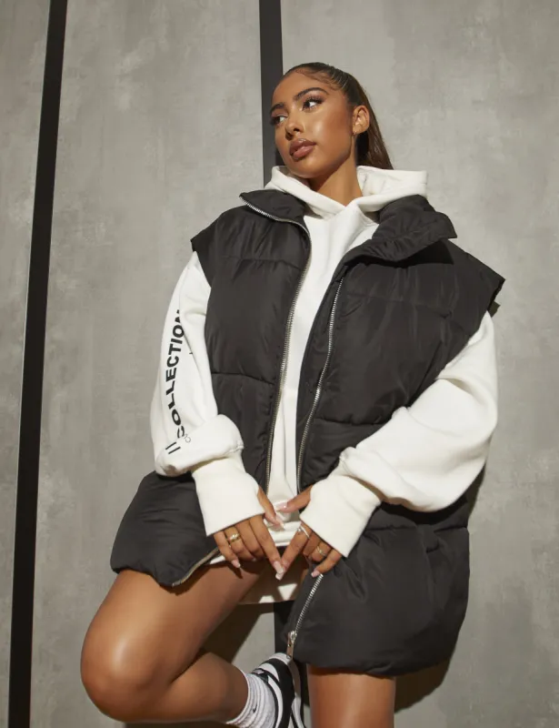 Oversized Text Hoody Ecru sold by Public Desire