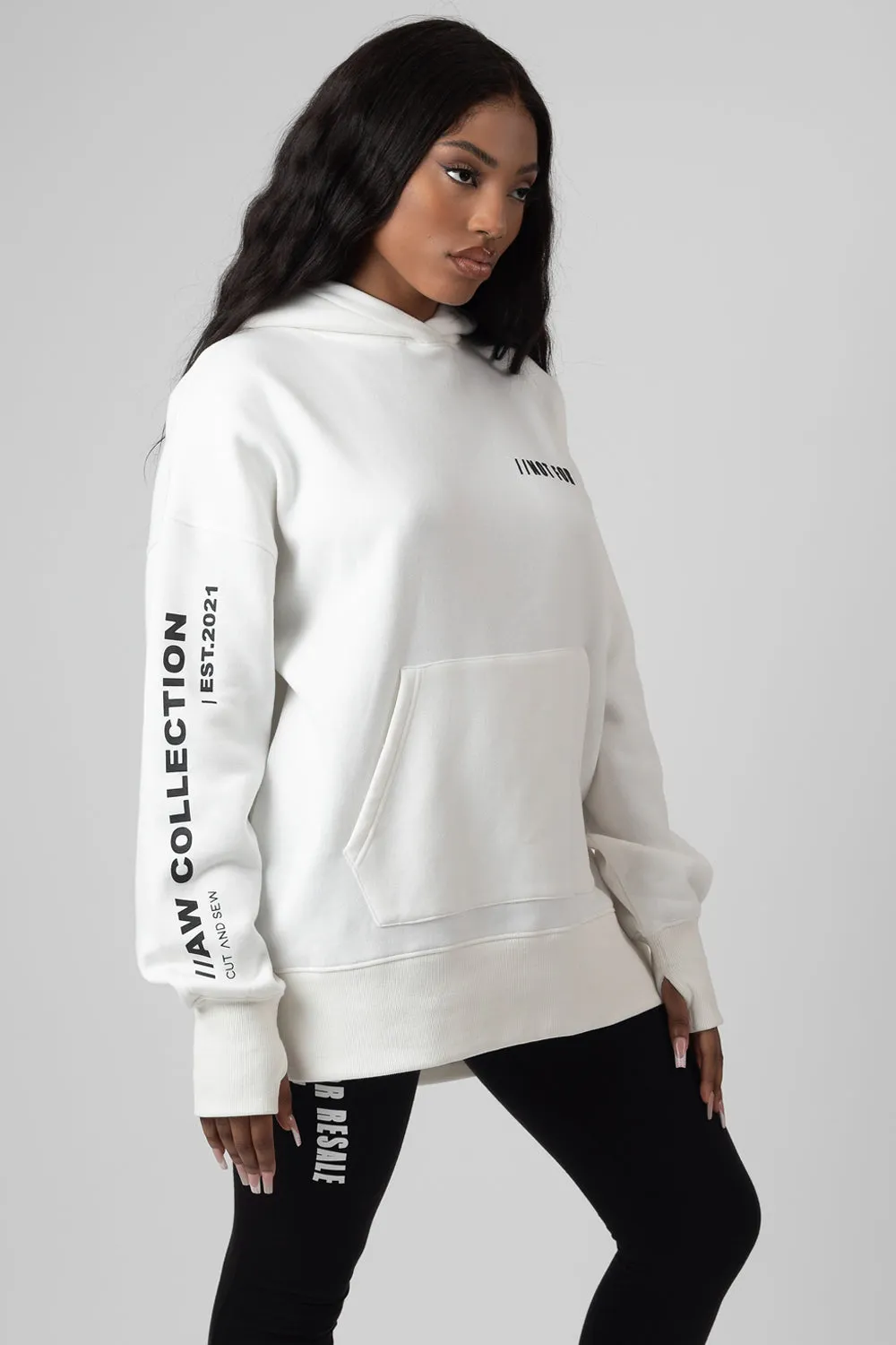 Oversized Text Hoody Ecru sold by Public Desire product image thumbnail 4
